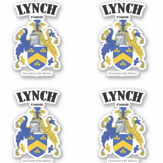 Lynch Crest Irish Translation & Meaning (x4) (Front)