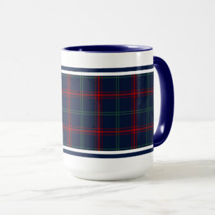 Lynch Tartan Pattern Navy Blue Irish Plaid Mug