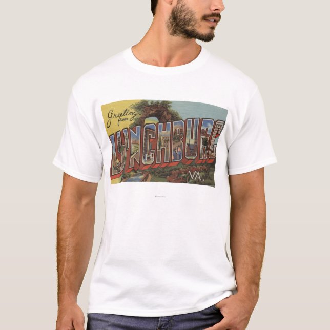 Lynchburg, Virginia - Large Letter Scenes T-Shirt (Front)