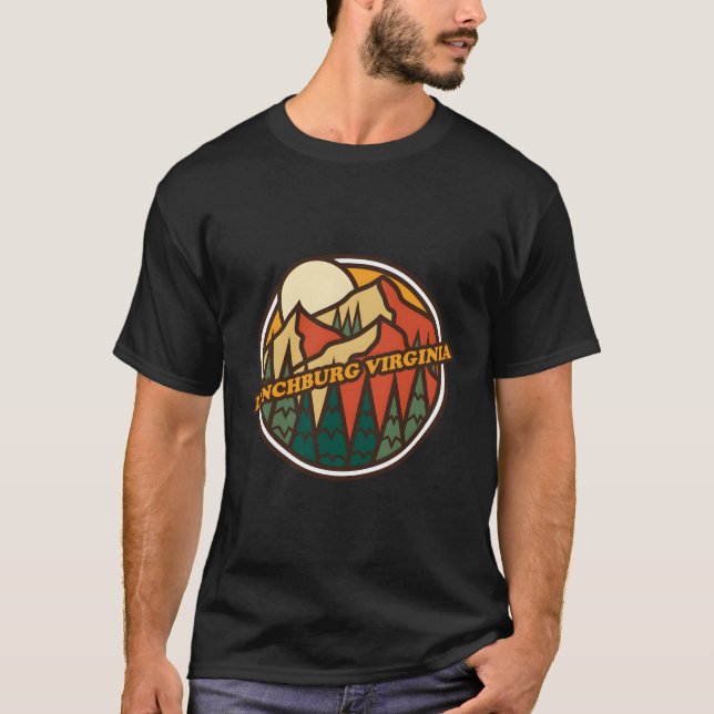 Lynchburg Virginia Mountain Hiking Print T-Shirt (Front)