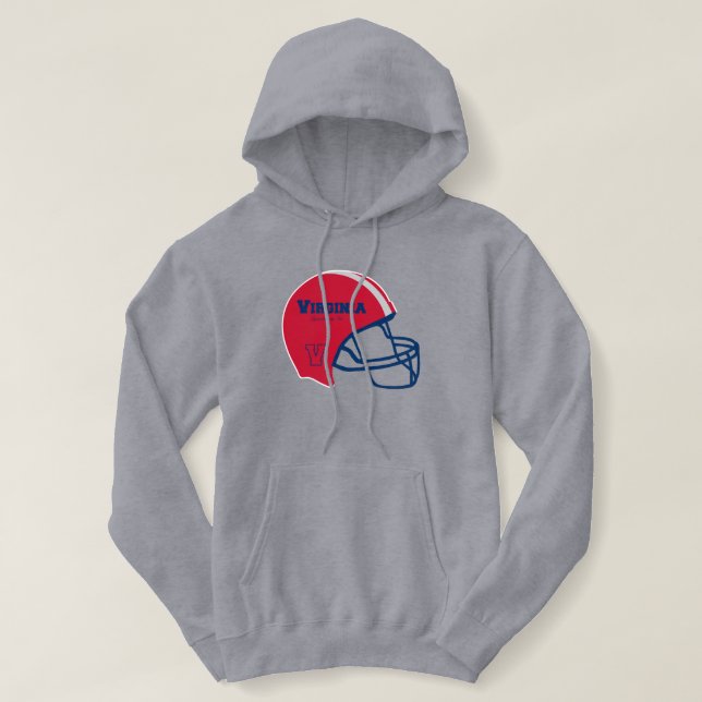 Lynchburg Virginia VA Football Helmet  Hoodie (Design Front)