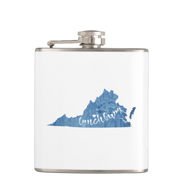 Lynchburg Virginia Wood Grain Hip Flask (Front)