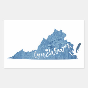 Lynchburg Virginia Wood Grain Rectangular Sticker