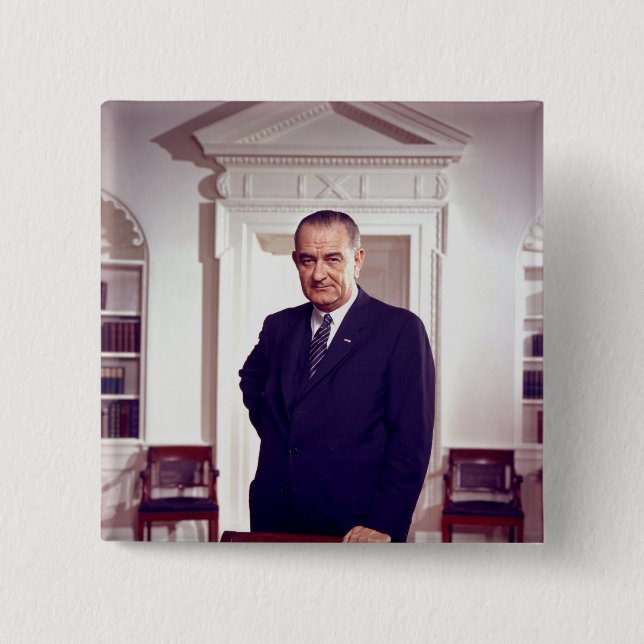 Lyndon B Johnson 15 Cm Square Badge (Front)