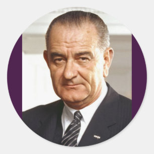 Lyndon B. Johnson 36th President Classic Round Sticker