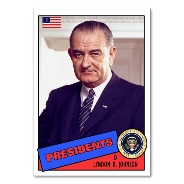Lyndon B. Johnson Baseball Card (Front)
