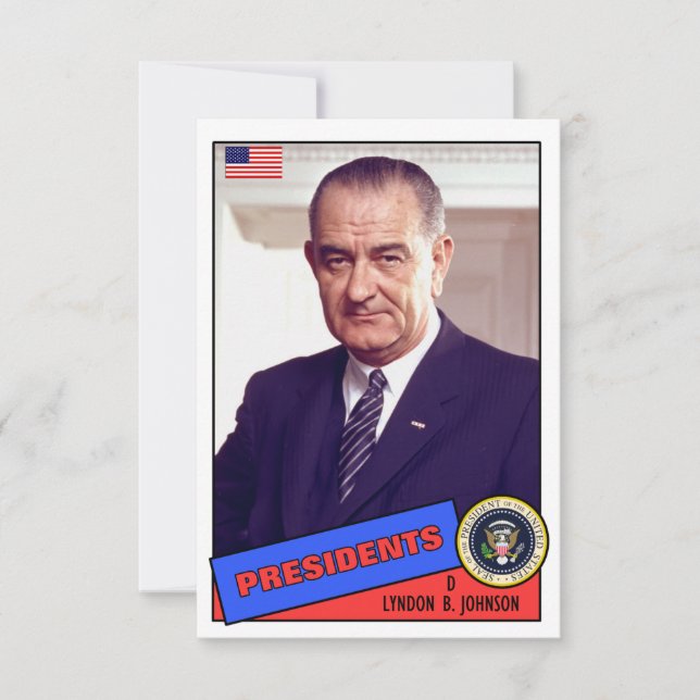 Lyndon B. Johnson Baseball Card (Front)