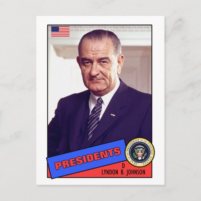 Lyndon B. Johnson Baseball Card (Front)