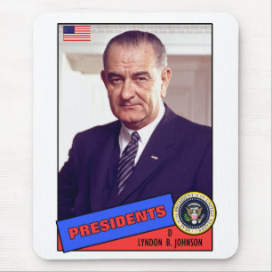 Lyndon B. Johnson Baseball Card Mouse Mat