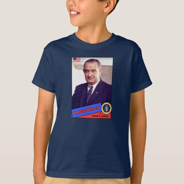 Lyndon B. Johnson Baseball Card T-Shirt (Front)