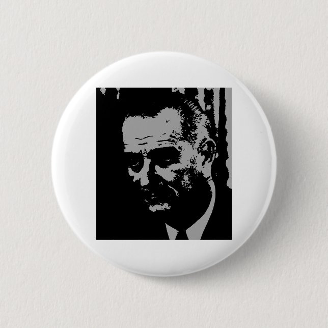 Lyndon B. Johnson silhouette 6 Cm Round Badge (Front)