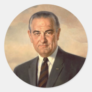 Lyndon Johnson Official Portrait Classic Round Sticker