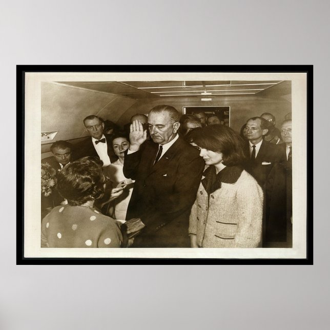 Lyndon Johnson Taking Oath on Air Force One Poster (Front)
