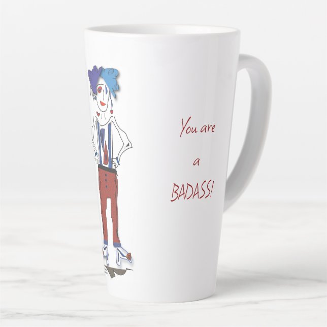'Lyndsey' - You are a Badass! Latte Mug (Right Angle)