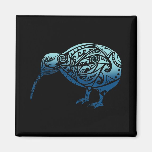 Lynesia Maori Kiwi Bird Ocean Blue New Zealand  Magnet (Front)