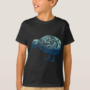 Lynesia Maori Kiwi Bird Ocean Blue New Zealand T-Shirt