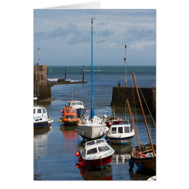 Lynmouth Harbour boats card (Front)