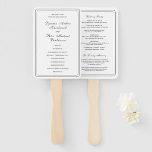 Lynnea Simple Elegant Wedding Program Hand Fan