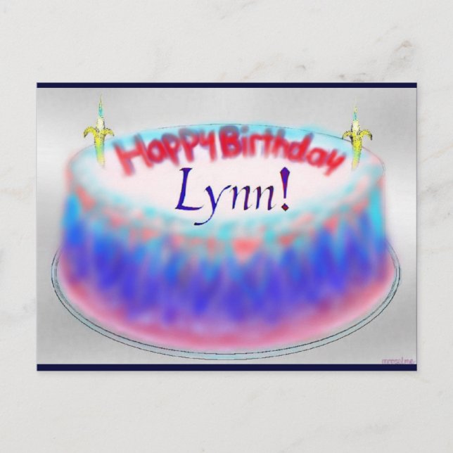 Lynn's birthday cake post card (Front)