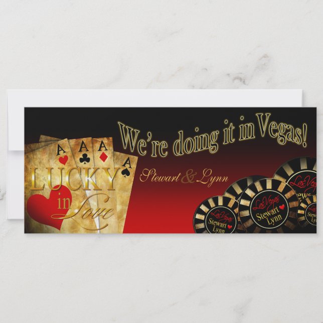 Lynn's METALLIC ICE Las Vegas Deluxe Wedding Invitation (Front)