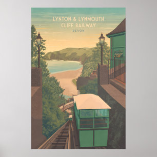 Lynton and Lynmouth Cliff Railway Travel Poster