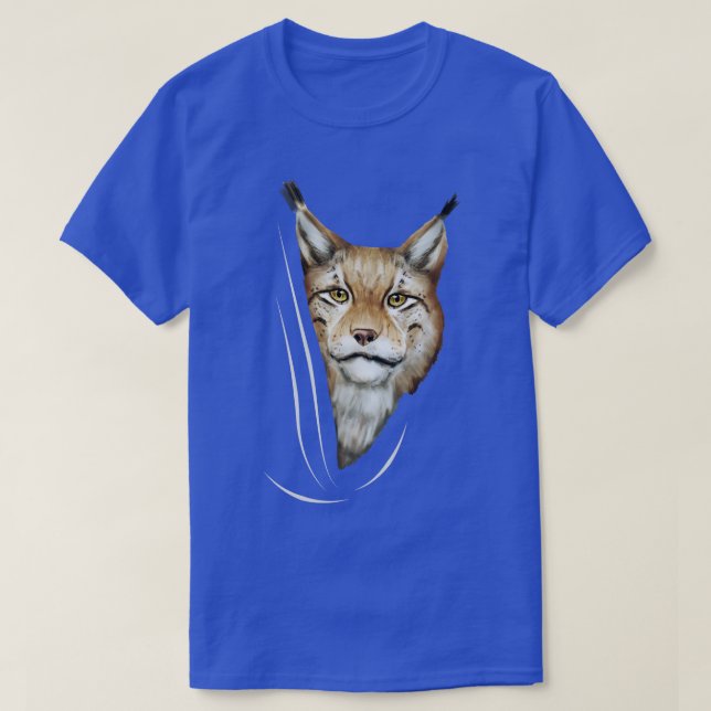 Lynx Animal Coming From Inside T-Shirt (Design Front)
