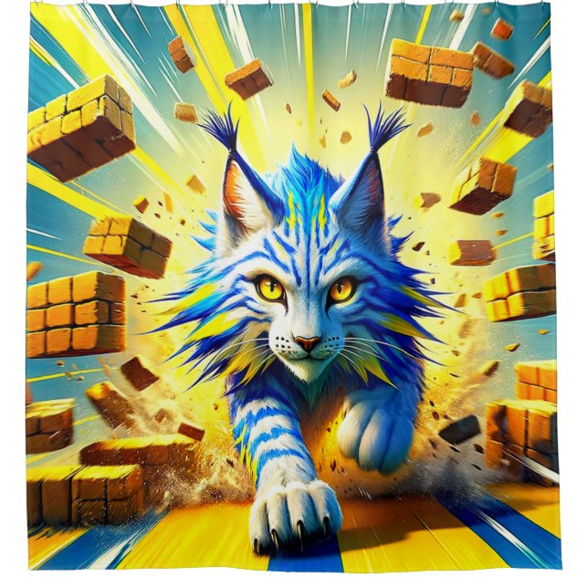 Lynx Artwork Shower Curtain (Front)