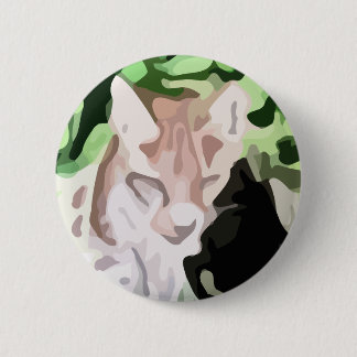 lynx cat painting 6 cm round badge
