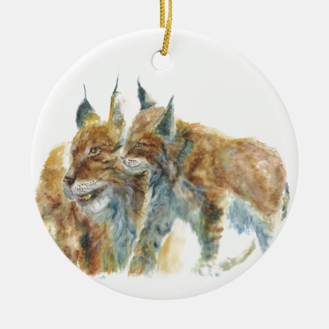 Lynx Design Ceramic Tree Decoration (Front)