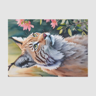 Lynx Floral Watercolor Art Tissue Paper