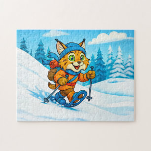 Lynx on a Snowshoe Winter Hike Jigsaw Puzzle