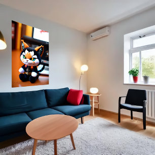 Lynx plush toy   AI Art   Poster