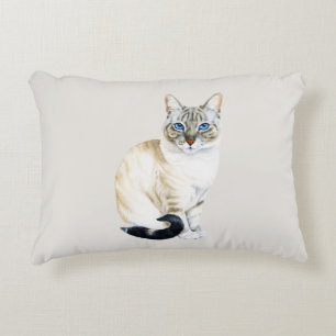 Lynx Point Siamese Cat Customizable Decorative Cushion