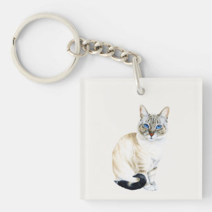 Lynx Point Siamese Cat Key Ring