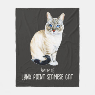 Lynx Point Siamese Cat Personalised Fleece Blanket