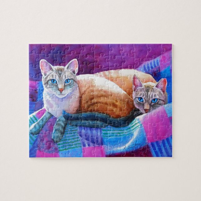 Lynx Point Siamese Cats Jigsaw Puzzle (Horizontal)