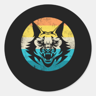 Lynx Vintage Retro Big Cat Wildcat Cats Classic Round Sticker