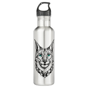 Lynx Wild Animal Nature Illustration Art Tattoo 710 Ml Water Bottle
