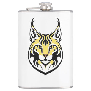 Lynx, wild cat hip flask