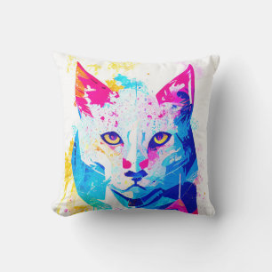 Lynx Wild Nature Animal Color Art Painting Cushion