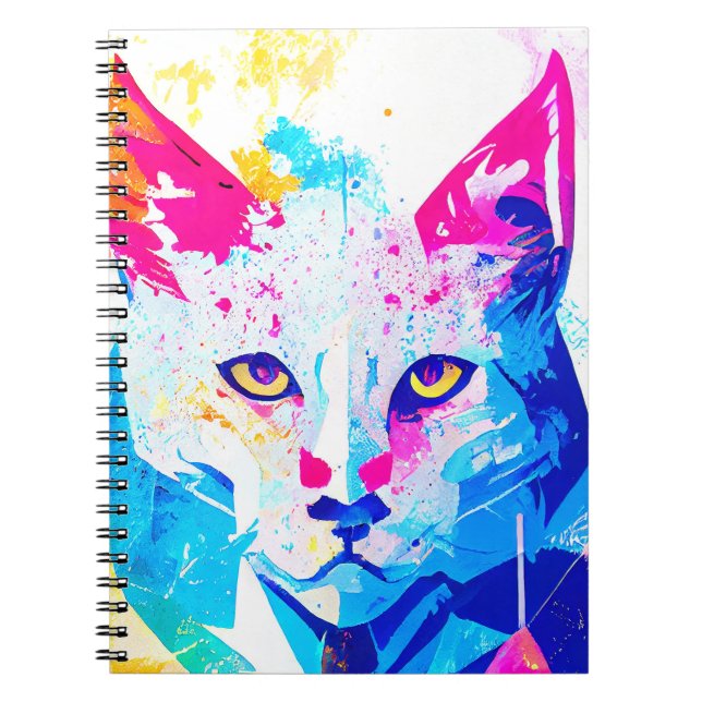 Lynx Wild Nature Animal Color Art Painting Notebook (Front)