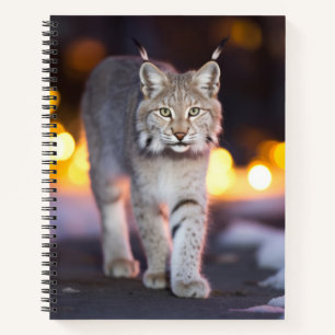 Lynx Wildlife Animal On Street Outdoors  Notebook