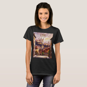 Lyon Church France Travel Watercolor City Vintage T-Shirt