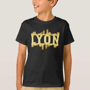 Lyon City Skyline Cityscape Trip Funny Gift Idea T-Shirt
