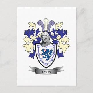 Lyon Family Crest Coat of Arms Postcard