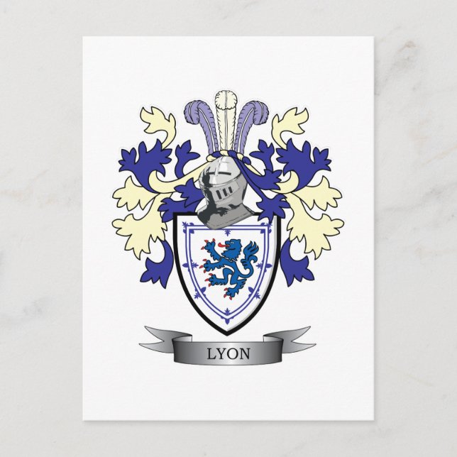Lyon Family Crest Coat of Arms Postcard (Front)