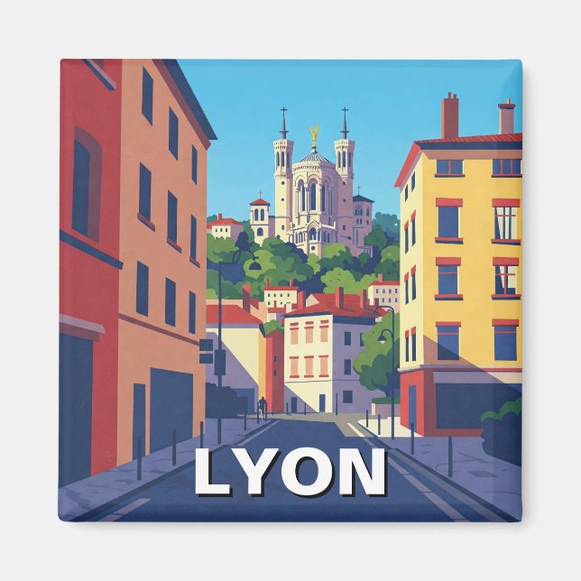 Lyon France Basilica Travel Abstract Magnet (Front)