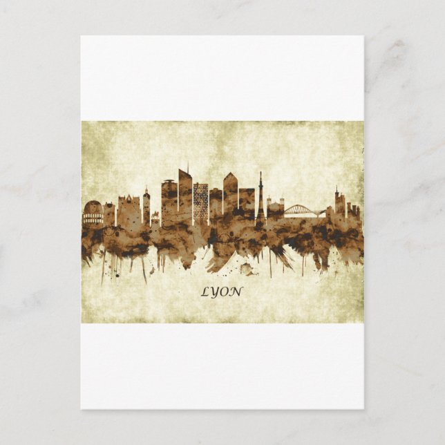 Lyon France Cityscape Holiday Postcard (Front)