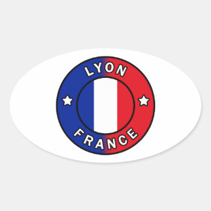 Lyon France Oval Sticker