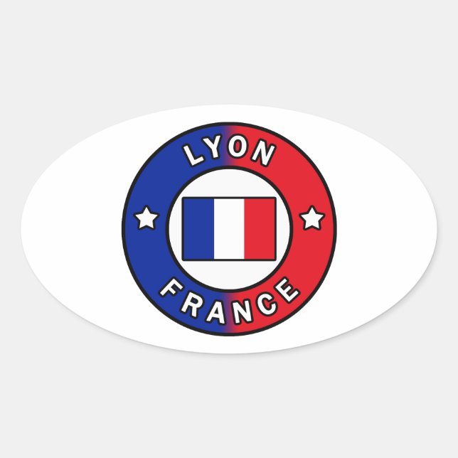 Lyon France Oval Sticker (Front)
